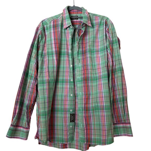 Gitman Bros Shirt Mens Plaid Button Up Made in USA SZ Large - Picture 1 of 5